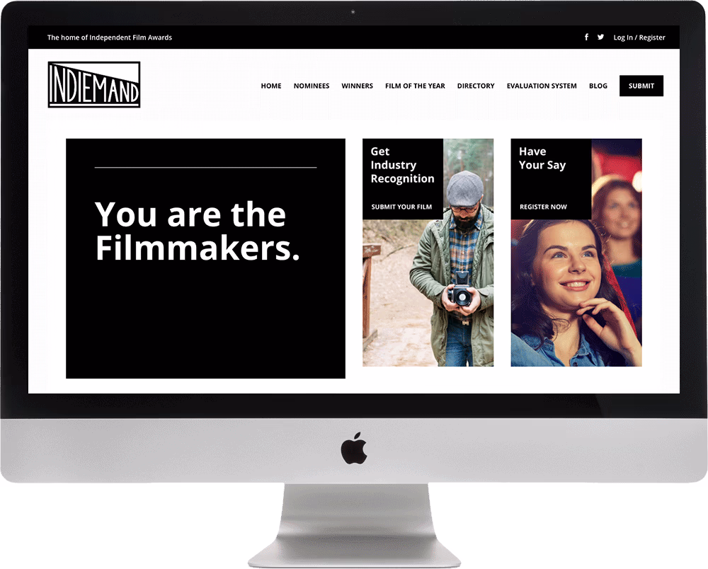Indiemand Website Mockup on iMac