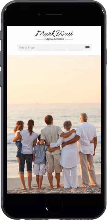 Mark Wait Funerals website mobile view