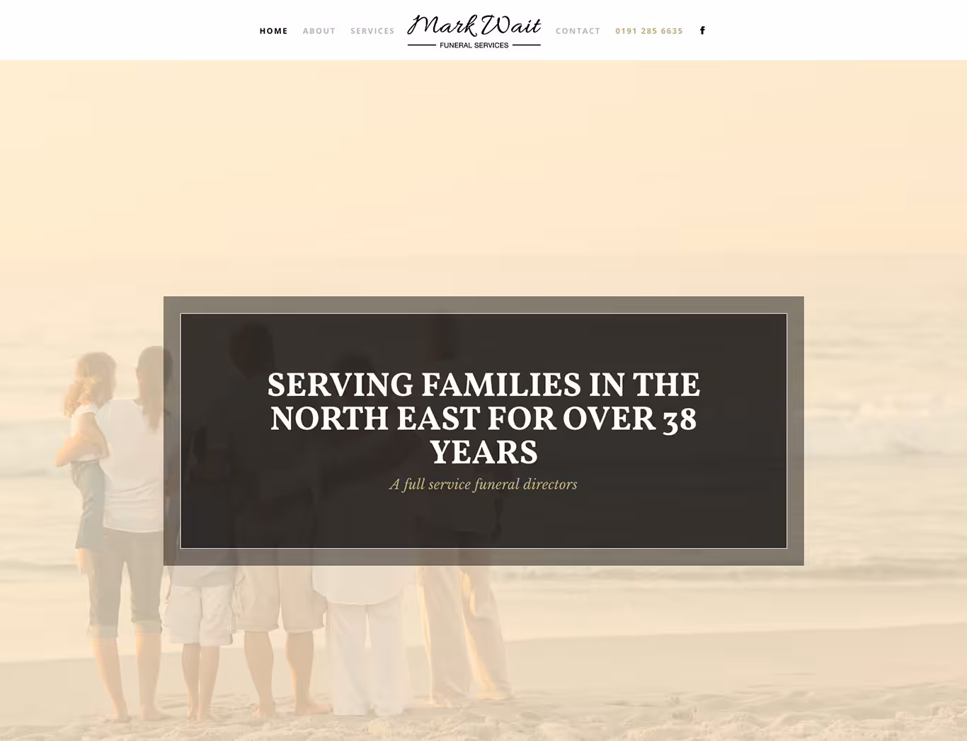 Mark Wait Funerals website screenshot 1