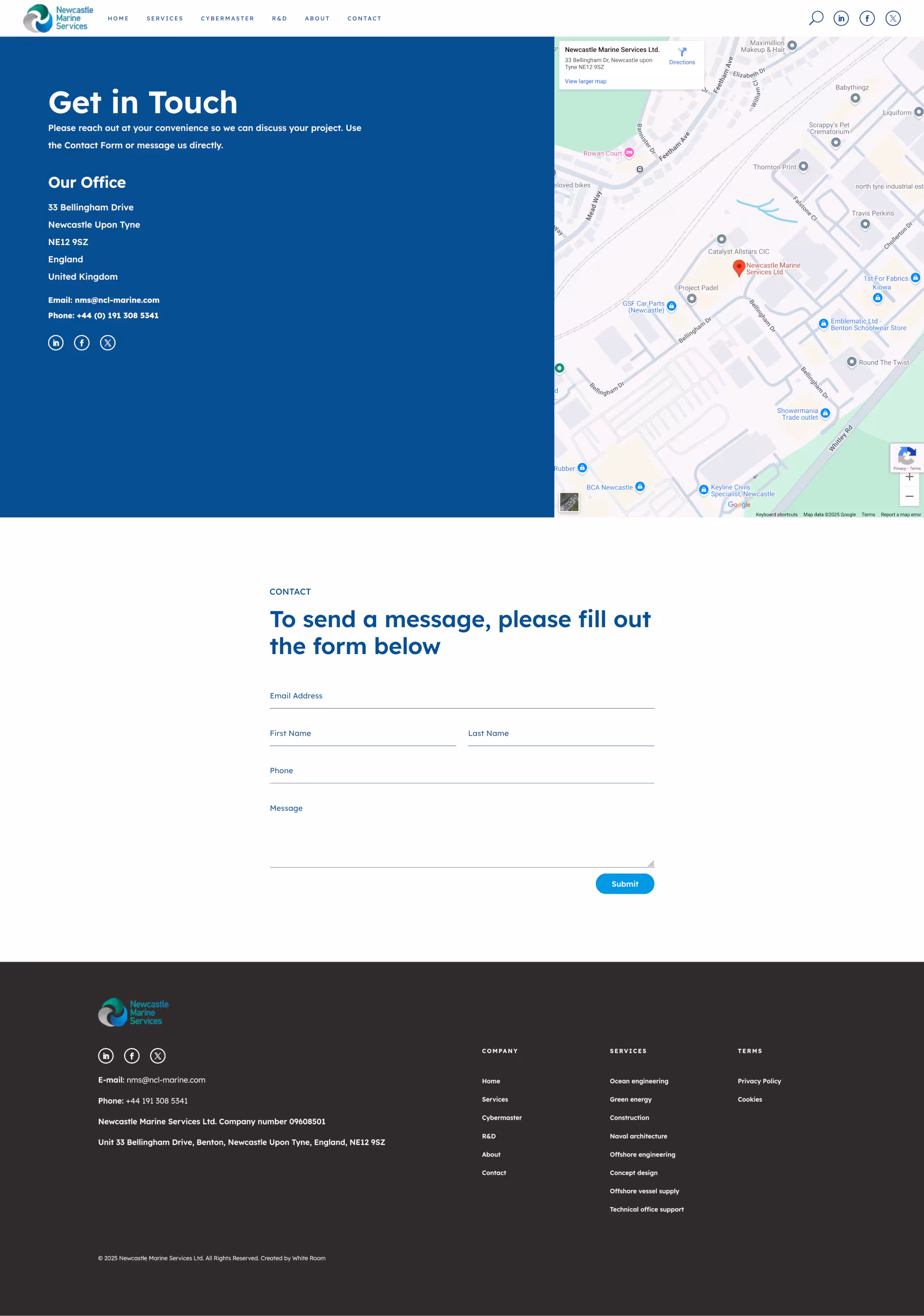 Newcastle Marine Services website screenshot 7