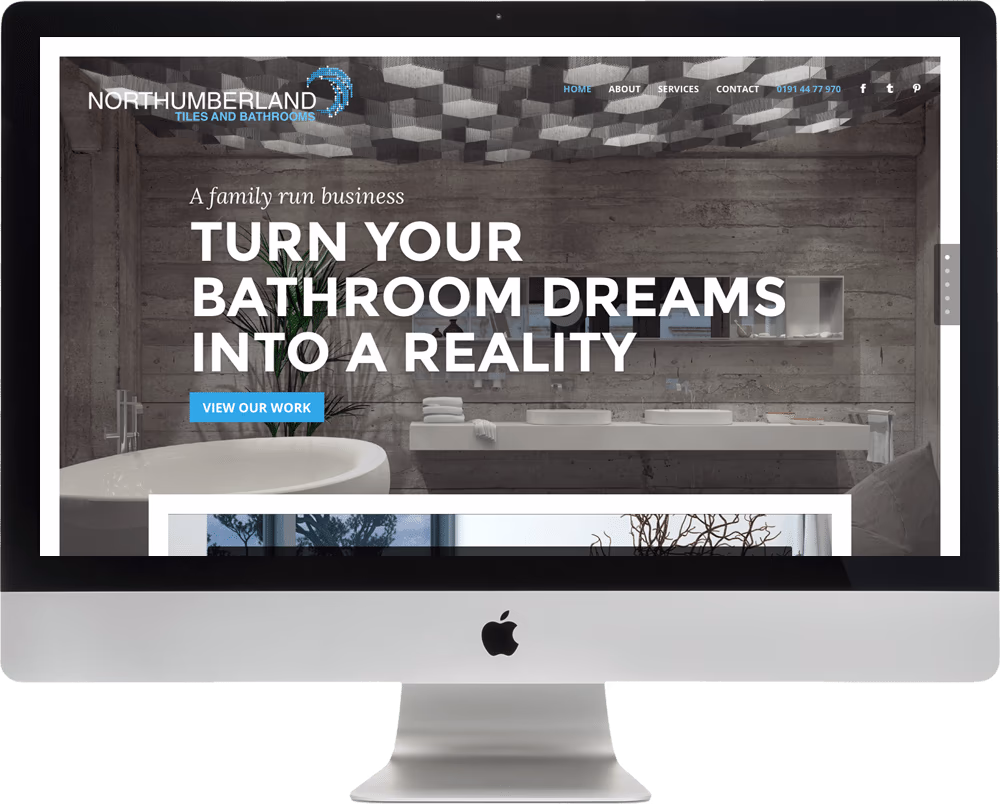Northumberland Tiles Website Mockup on iMac