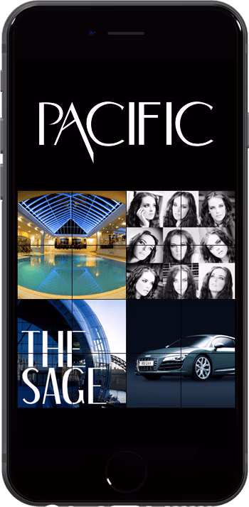 Pacific Studios website mobile view