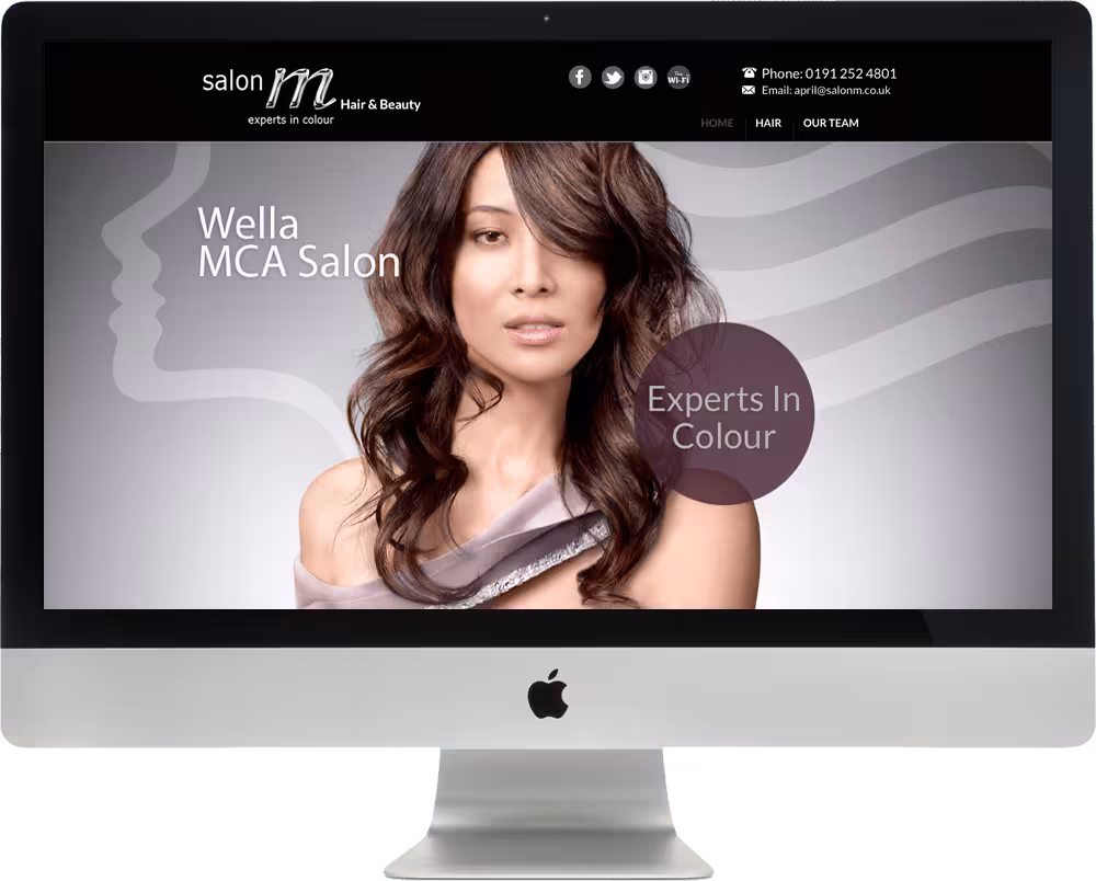 Salon M Website Mockup on iMac