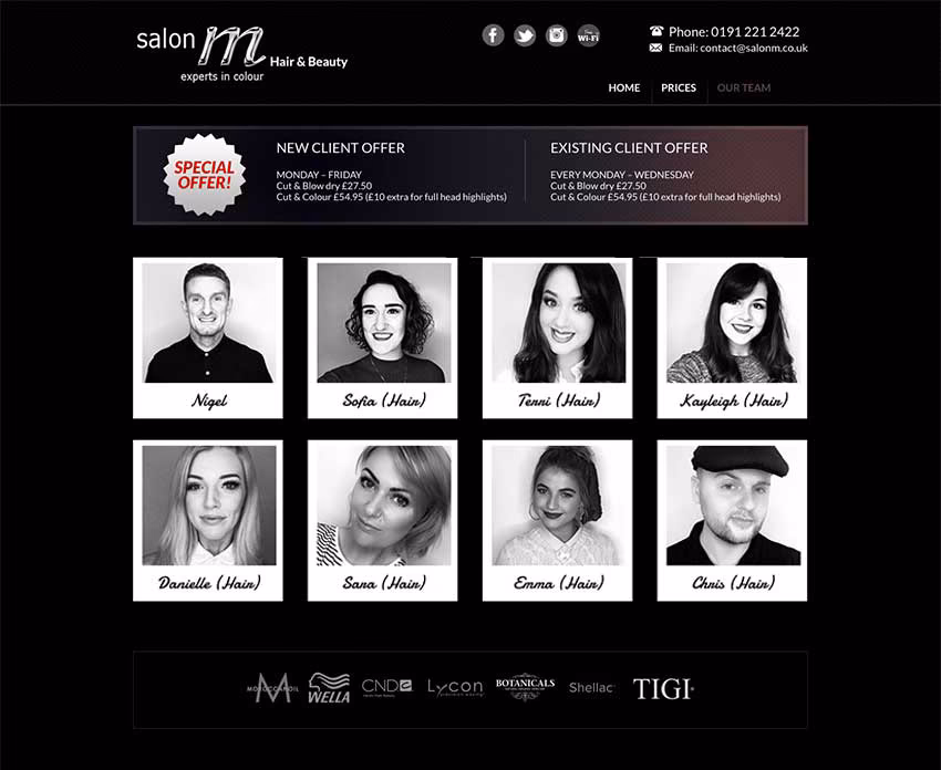 Salon M website screenshot 3