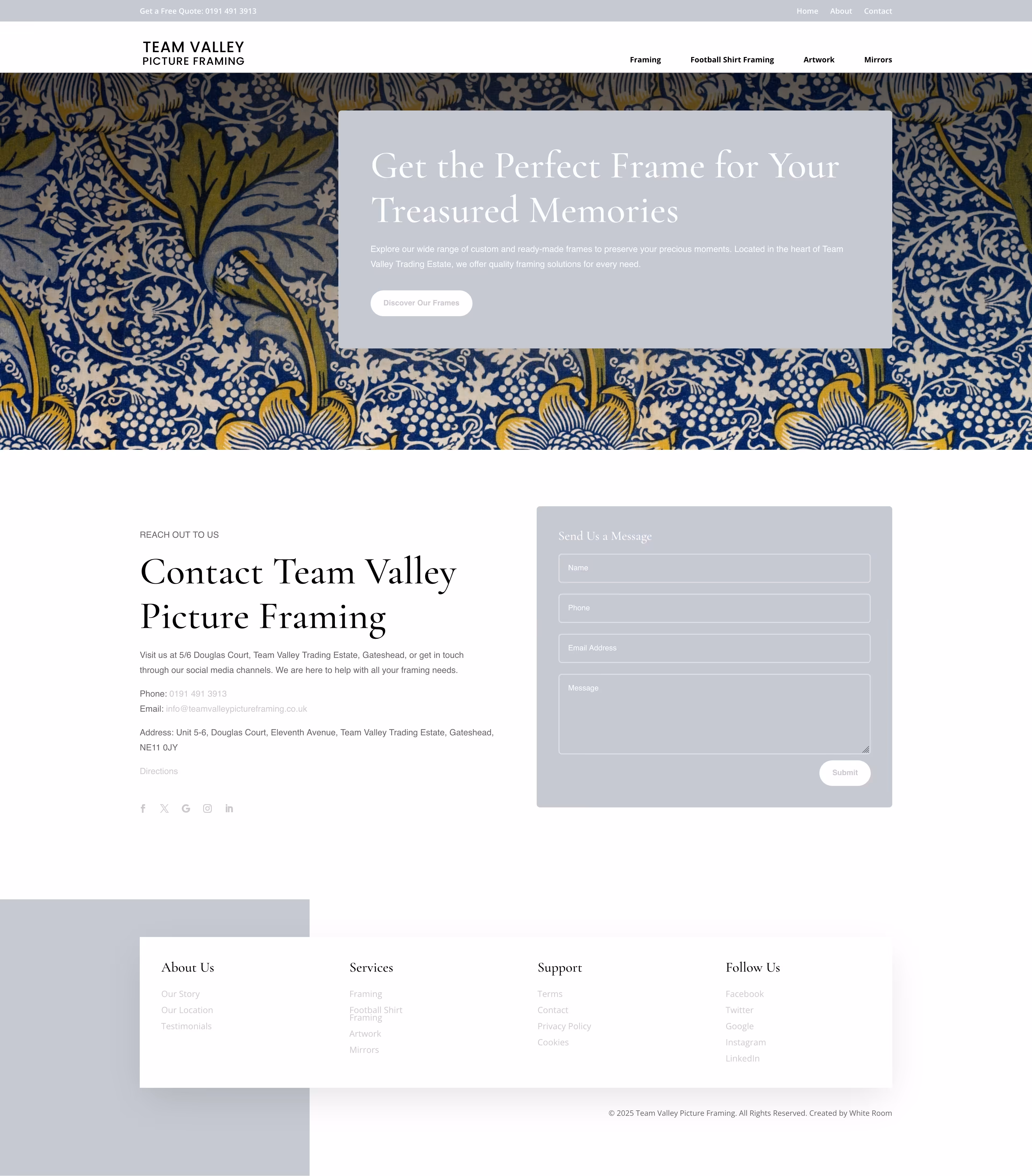 Team Valley Picture Framing website screenshot 5