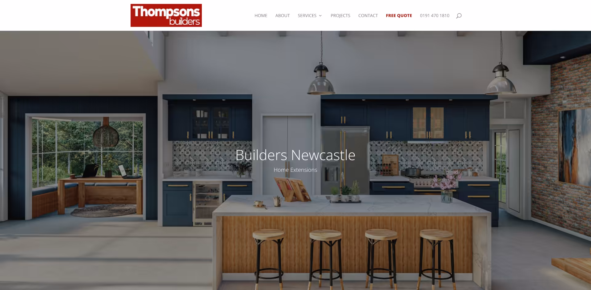 Thompsons Builders website screenshot 1