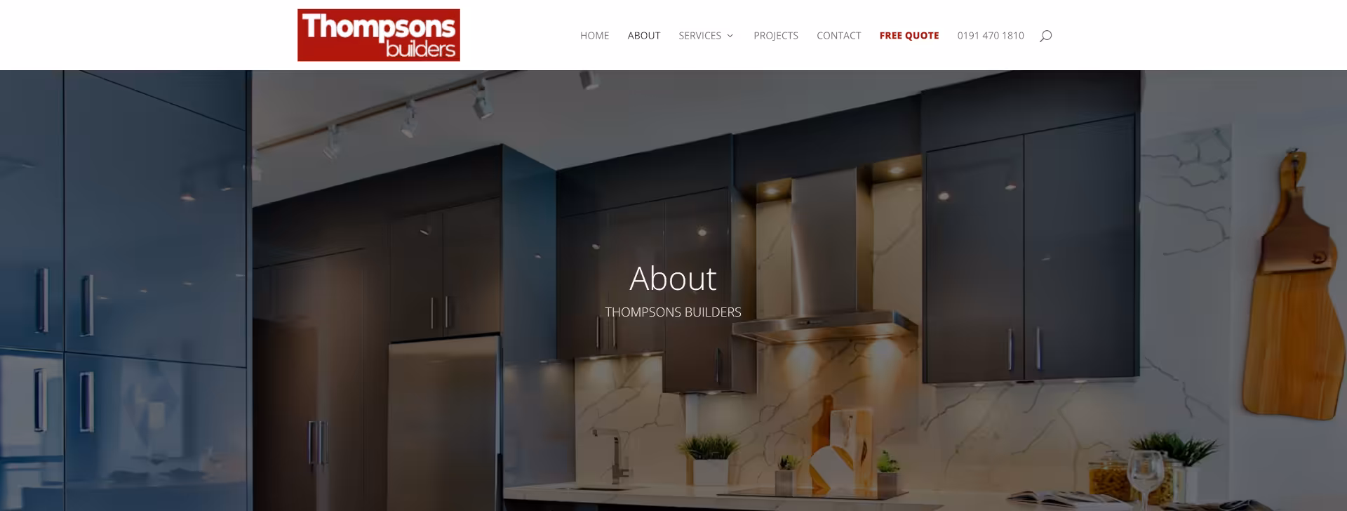 Thompsons Builders website screenshot 2