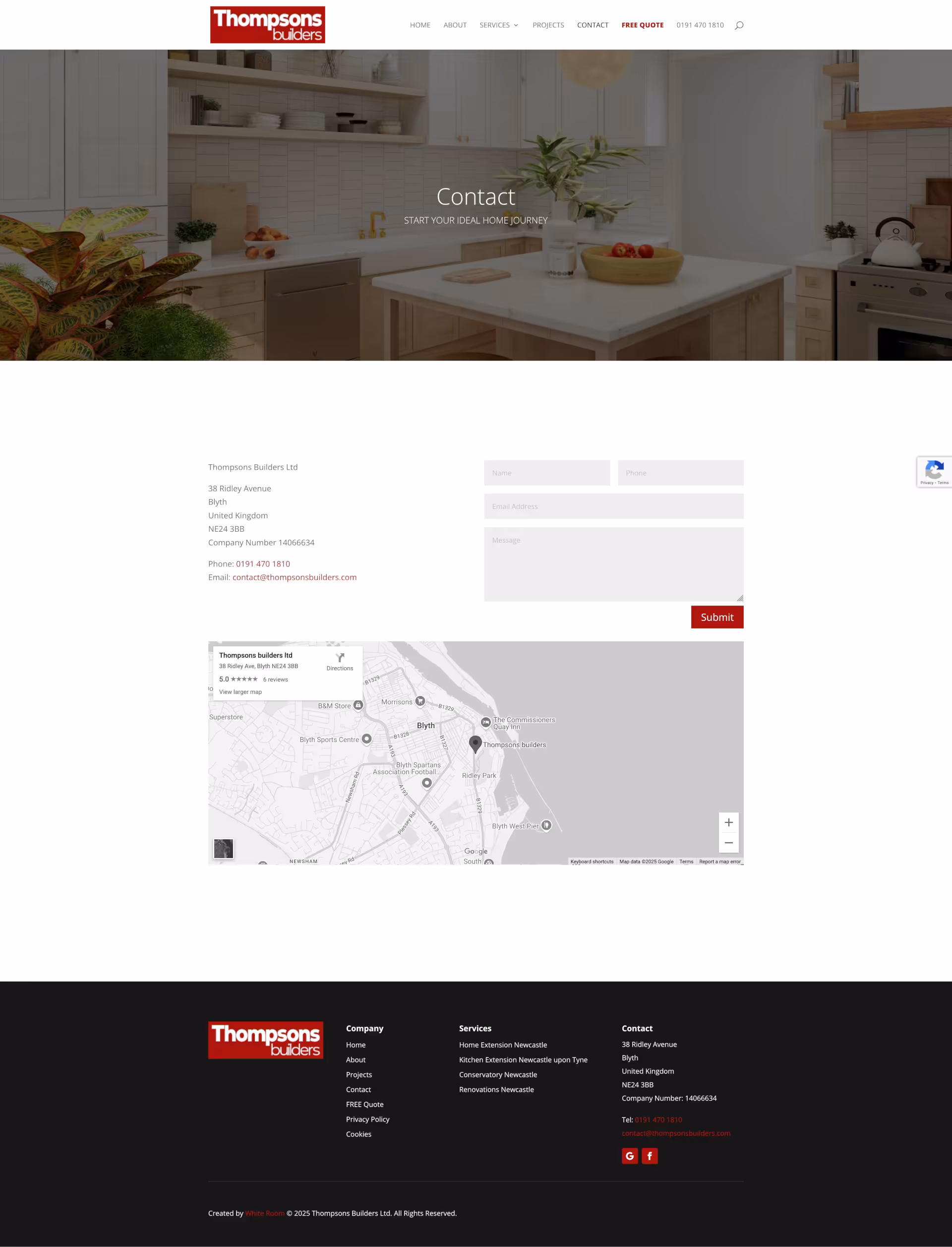 Thompsons Builders website screenshot 5