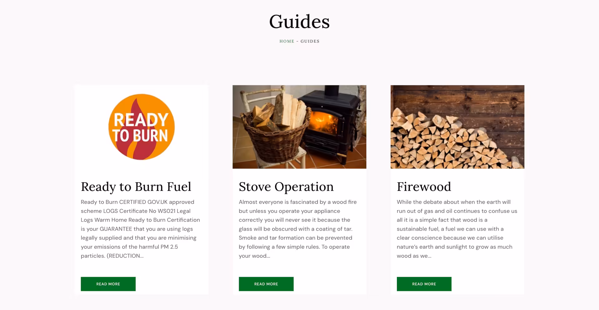 Wood Fuel Barn website screenshot 2